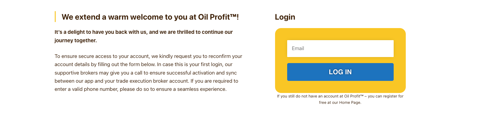 Oil Profit Login