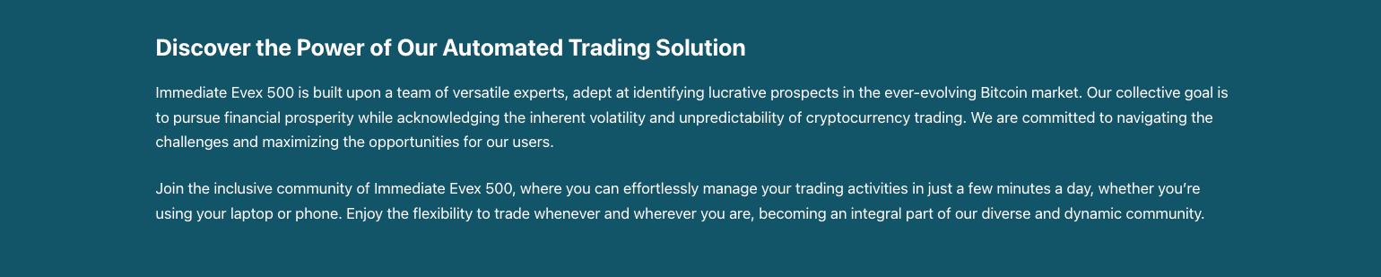 Immediate Evex Pro Automated Trading Solution