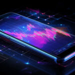 Smartphone with Colorful Data Visualization