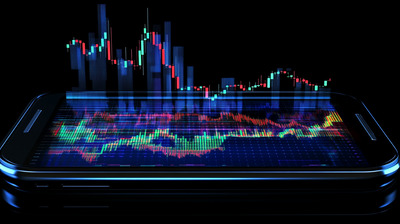 Smartphone Displaying Detailed Stock Chart