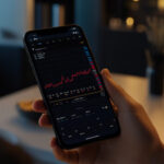 Smartphone with Trading charts