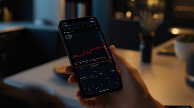 Smartphone with Trading charts