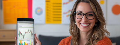 Woman Showing Stock App