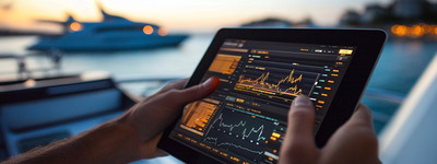 Trading Charts on Tablet at Dusk