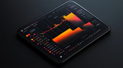 Dark Mode Trading App on Tablet