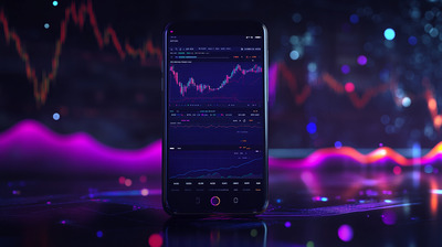 Smartphone on Reflective Surface Trading