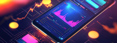 Futuristic Trading Interface on Phone